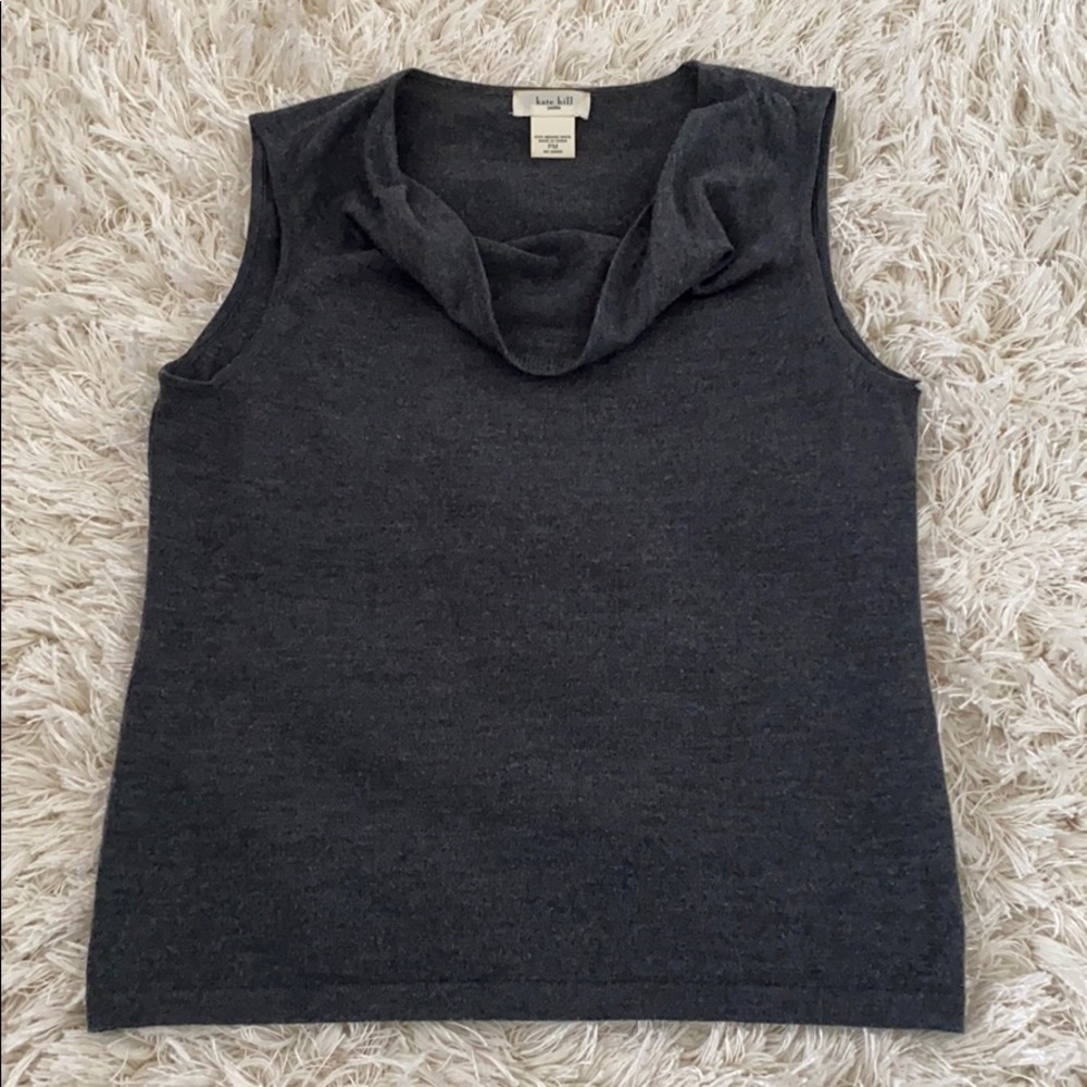 Sleeveless Cowl-Neck Sweater
